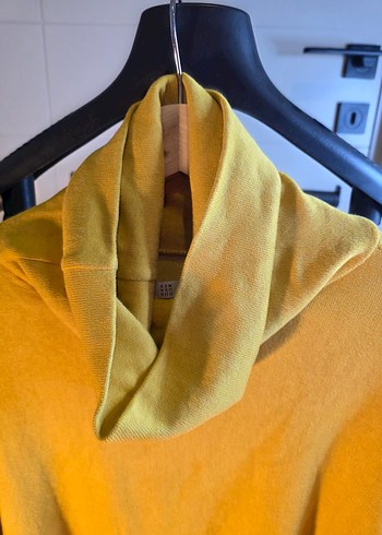 Sarı Balıkçı Yaka Uzun Kollu Salaş Kazak - Görsel 2