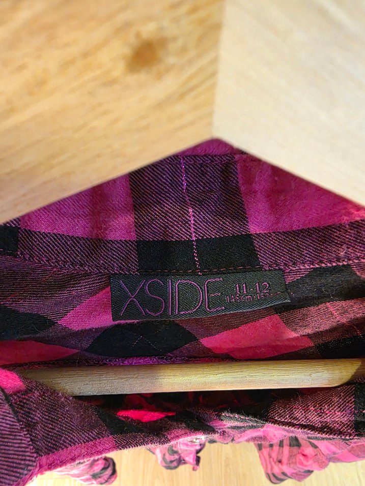 Pembe Ekose Desenli Uzun Kollu Kadın Gömlek - Görsel 2