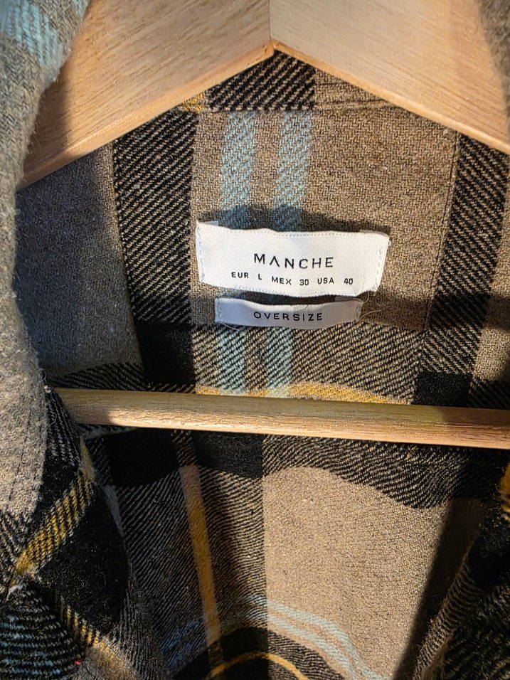 Düğmeli Ekose Desenli Kahverengi Gömlek Ceket - Görsel 2