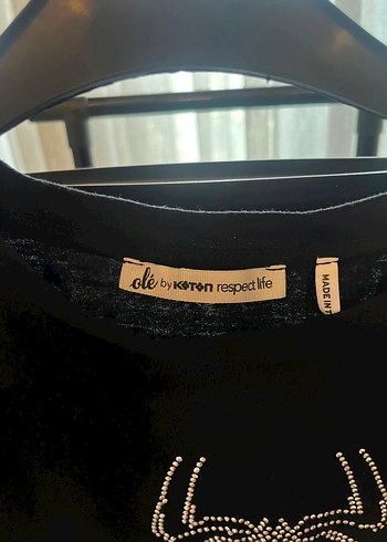 Koton Kısa Kollu Siyah Goth Mini Tişört