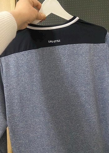 Dumbel marka Erkek Gri Mavi Uzun Kollu Sweatshirt - Görsel 4