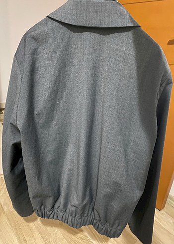 Gri Erkek Midi Boy Fermuarlı Ceket - Görsel 2