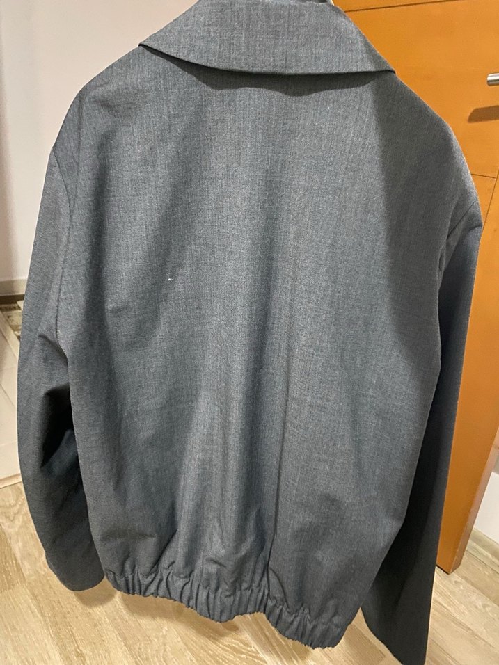 Gri Erkek Midi Boy Fermuarlı Ceket - Görsel 2