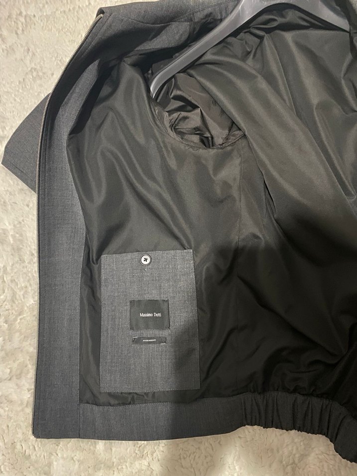 Gri Erkek Midi Boy Fermuarlı Ceket - Görsel 3