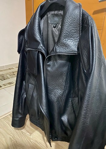 Siyah Kadın Deri Biker Ceket - Görsel 3