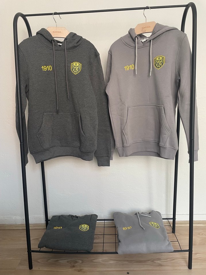 Gri Kapüşonlu Nakışlı Sweatshırt - Görsel 2