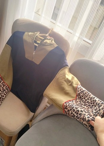 Kadın Kahverengi Fermuarlı Sweatshirt - Görsel 2