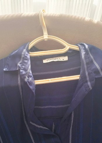 Lacivert Düğmeli Uzun Kollu Kadın Gömlek - Görsel 3