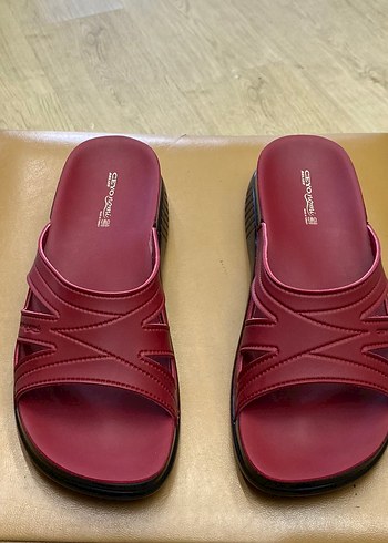 Bordo Kadın Dolgu Topuklu Terlik Ceyo terlik - Görsel 4