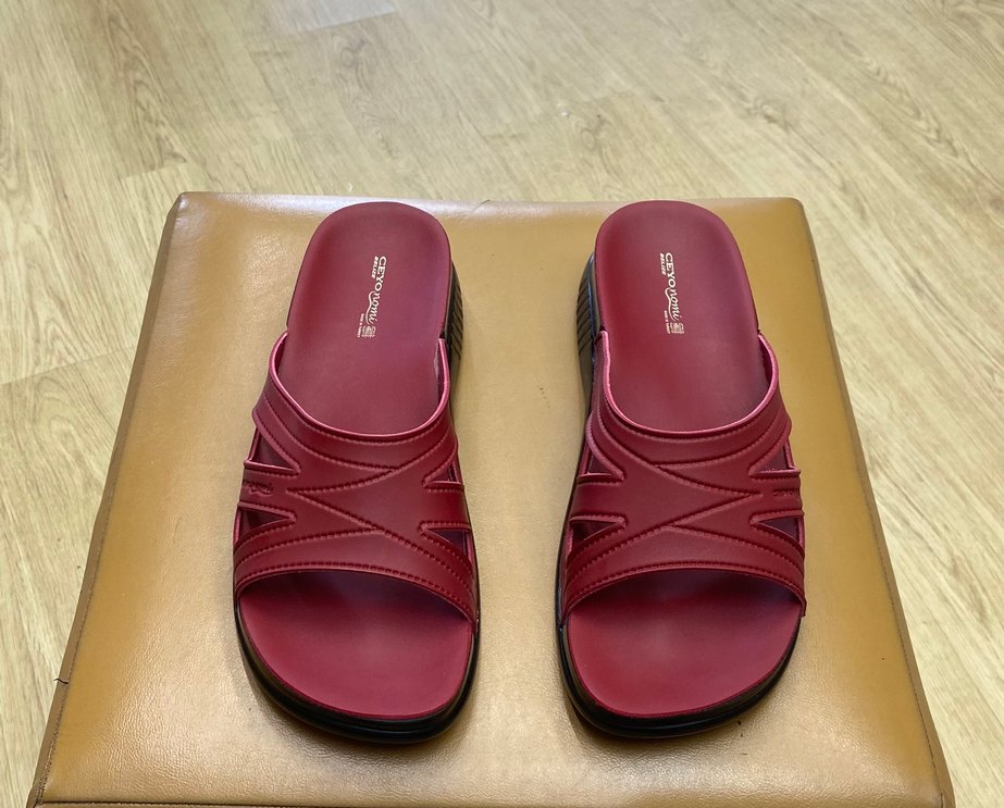 Bordo Kadın Dolgu Topuklu Terlik Ceyo terlik - Görsel 4