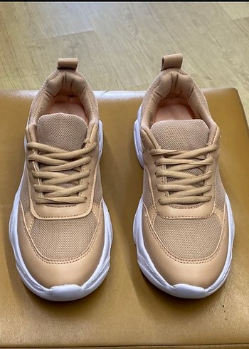 38 Beden camel Renk Bej Kadın Platform Spor Ayakkabı