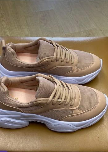 Bej Kadın Platform Spor Ayakkabı - Görsel 4