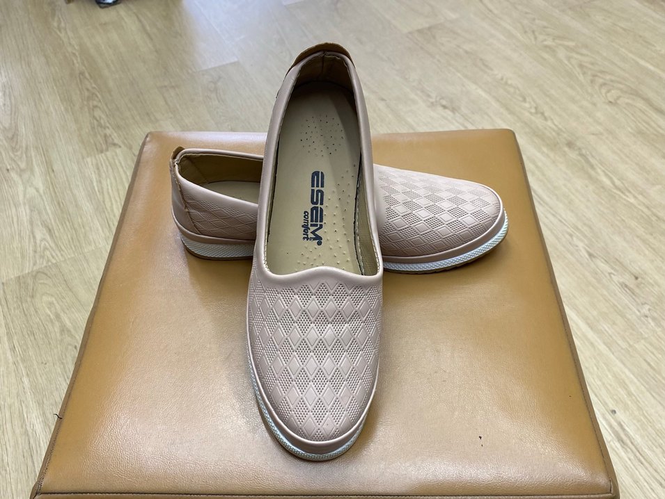 Bej Yılan Desenli Dolgu Topuk Kadın Babet - Görsel 3