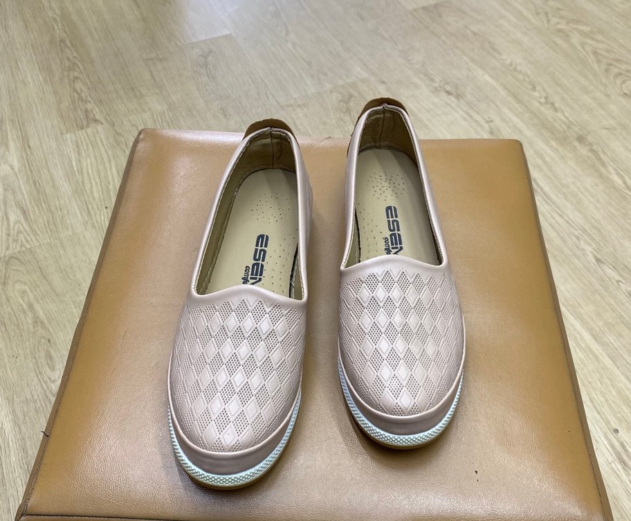 Bej Yılan Desenli Kadın Dolgu Topuk Babet - Görsel 3