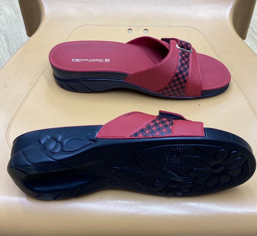 Bordo Tokalı Kadın Dolgu Topuk Terlik - Görsel 3