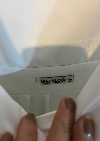 Diğer Düğmeli Beyaz Pamuklu Uzun Elbise