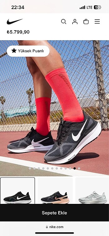 37,5 Beden Nike spor ayakkabı