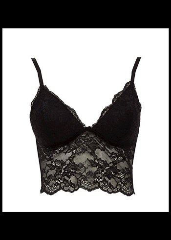 Siyah Dantel Detaylı Gotik crop - Görsel 2