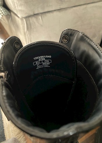 Bershka Siyah Deri Gotik Platform Bot