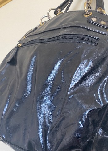 Siyah Deri Tokalı Kadın Çantası - Görsel 3