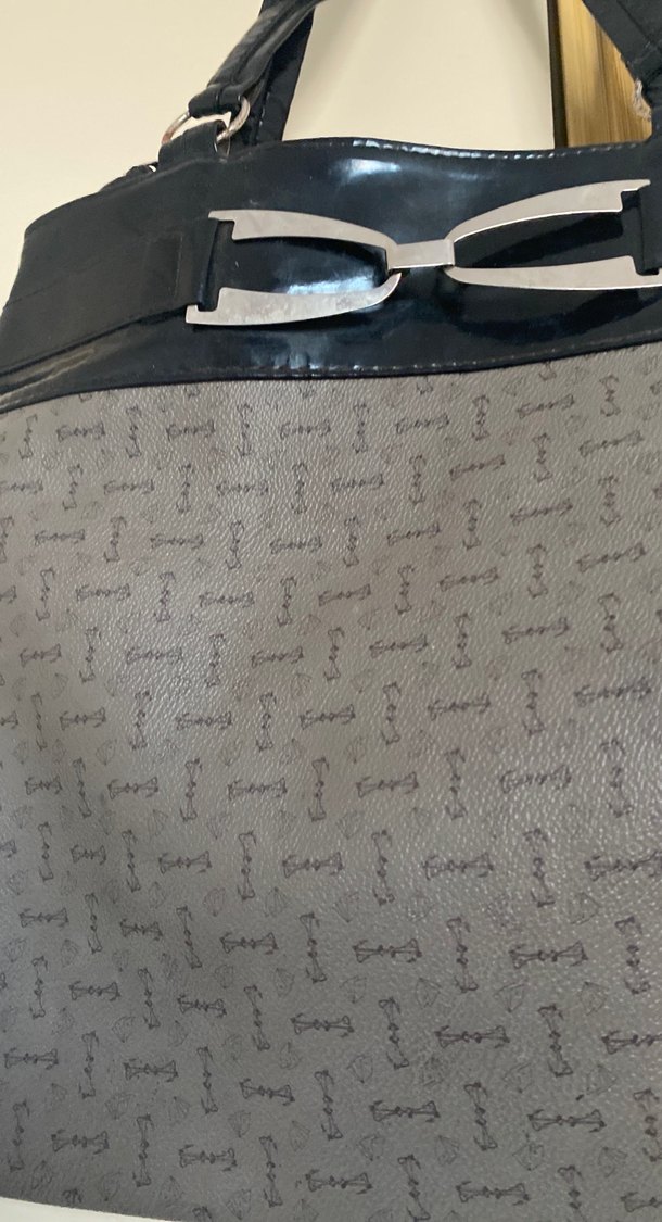 Gri Baskılı Deri Kadın Çanta - Görsel 2