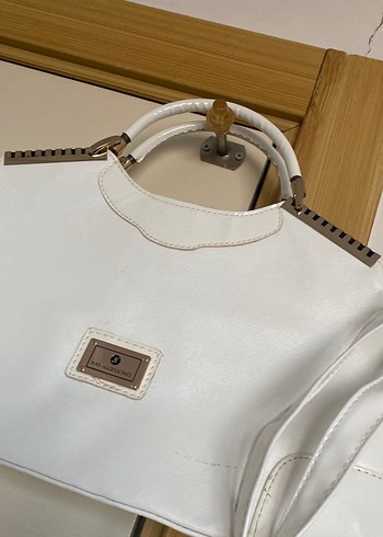 Beyaz Deri Kadın Çanta - Görsel 3