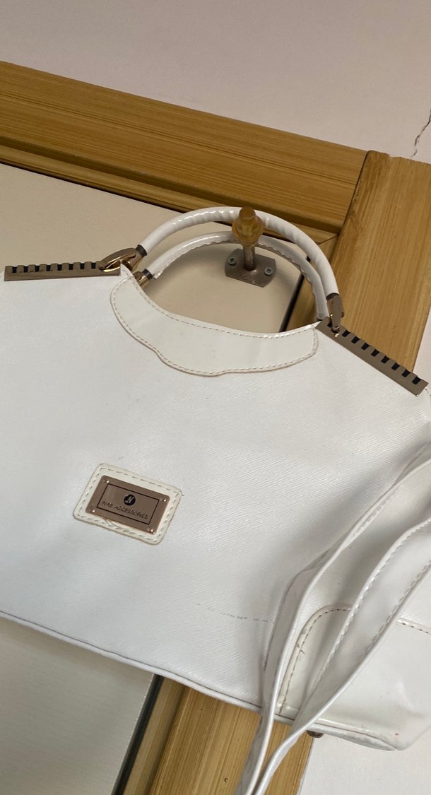 Beyaz Deri Kadın Çanta - Görsel 3