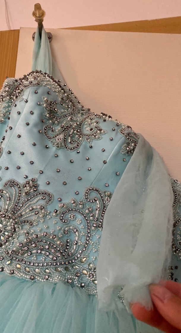 Su yeşili nişan katı abiye - Görsel 3