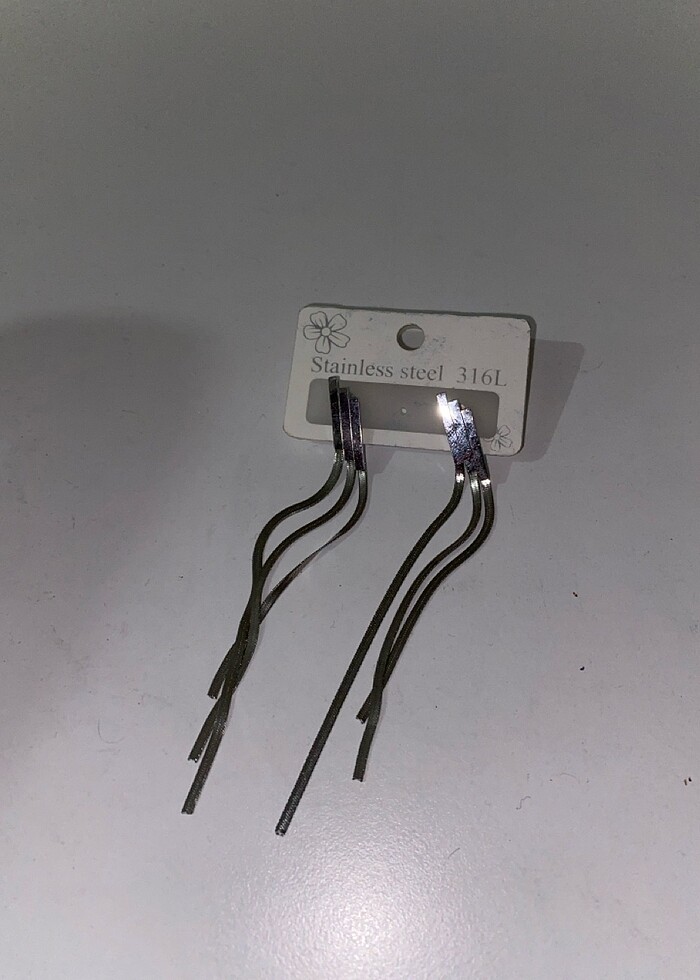 Stainless sterlin uzun küpe - Görsel 2