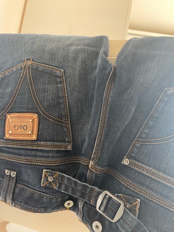 Lacivert Kemerli Denim Pantolon büyük beden - Görsel 2