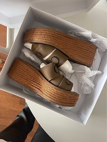 38 Beden Chloe Woody Wedge Espadril (Grown Brown)