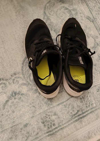 Siyah Gri Kadın Spor Ayakkabı Velcro