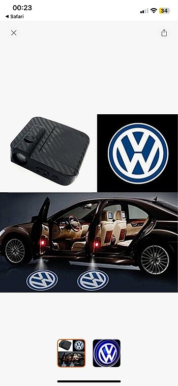 Mesafe sensörlü vw kapı altı logo