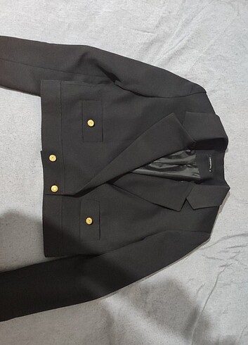 Siyah crop blazer
