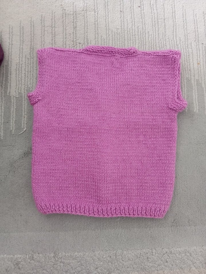 Çiçek Nakışlı Mor Kız Örgü Süveter - Görsel 3