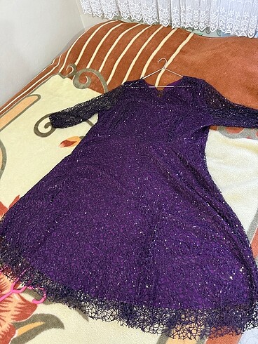 Pullu diz elbise 58 beden