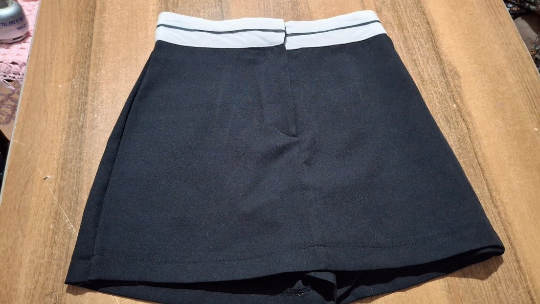 Siyah  Kumaş Kadın şortetek - Görsel 3