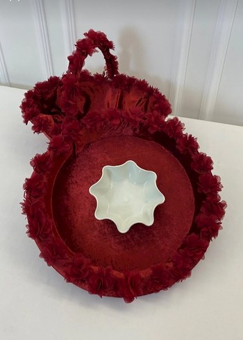 Bordo Çiçekli kına Sepeti seti - Görsel 4