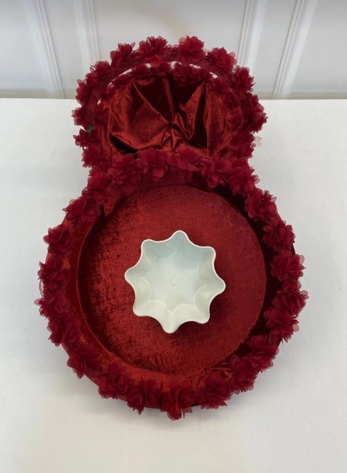 Bordo Çiçekli kına Sepeti seti - Görsel 2