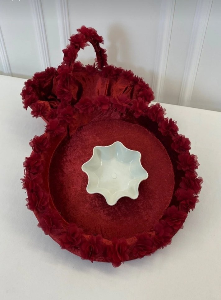 Bordo Çiçekli kına Sepeti seti - Görsel 4