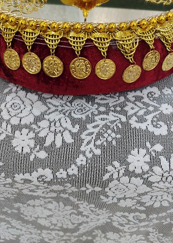 Boncuk İşlemeli Altın Renkli kına sepeti - Görsel 4