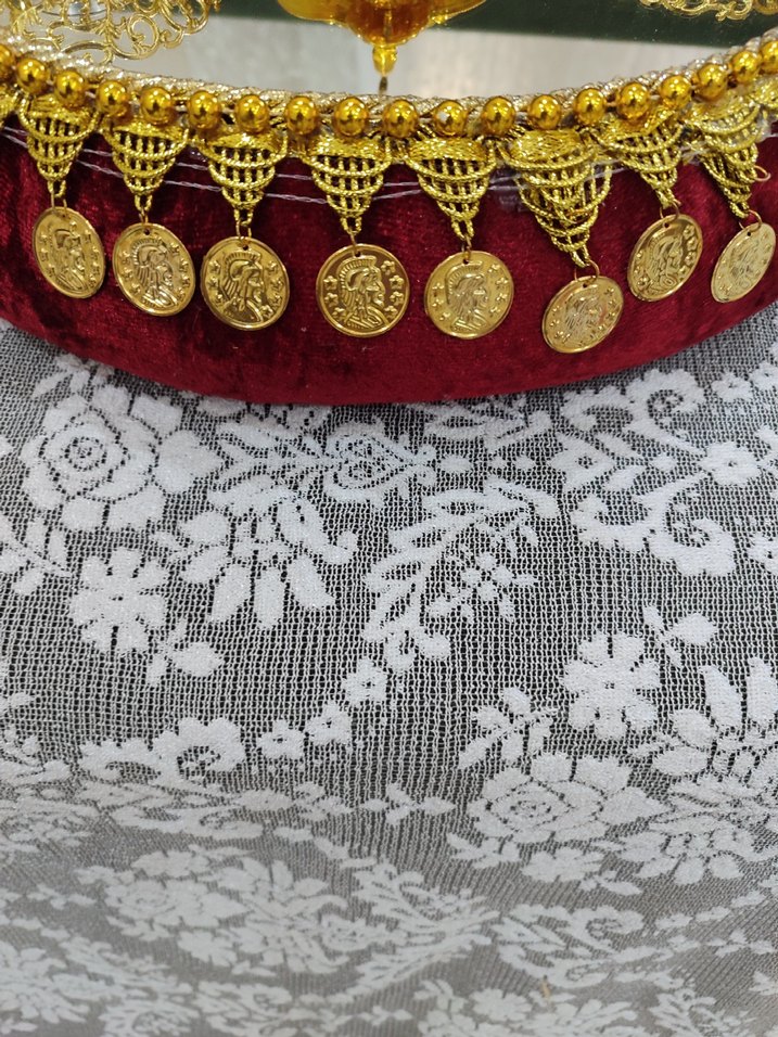 Boncuk İşlemeli Altın Renkli kına sepeti - Görsel 4