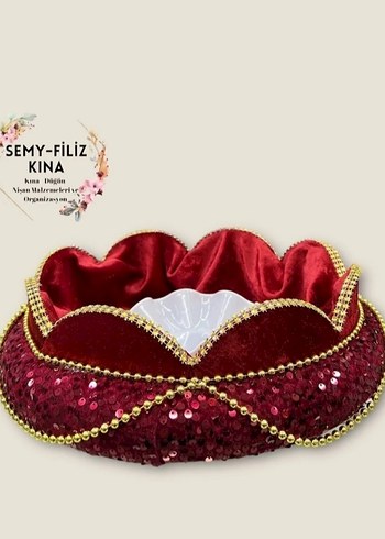 Bordo Renkli Süslemeli kına Sepet Seti - Görsel 4