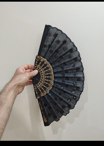 Diğer Siyah Katlanabilir El Yelpazesi