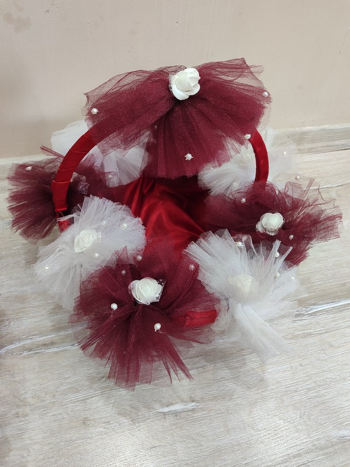 Bordo gelin kına sepeti takımı - Görsel 2