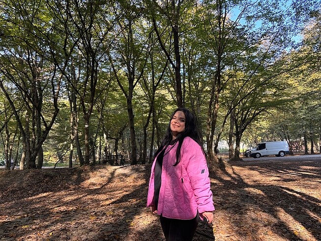Mavi Pembe aşırı tatlı kapitone mont