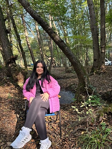 38 Beden Pembe aşırı tatlı kapitone mont