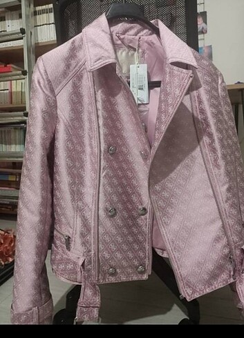 m Beden pembe Renk Guess Fit Biker Kadın Ceket - M/Pembe