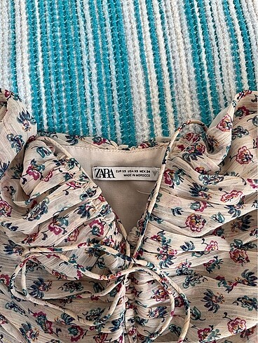 Zara zara fırfırlı mini elbise