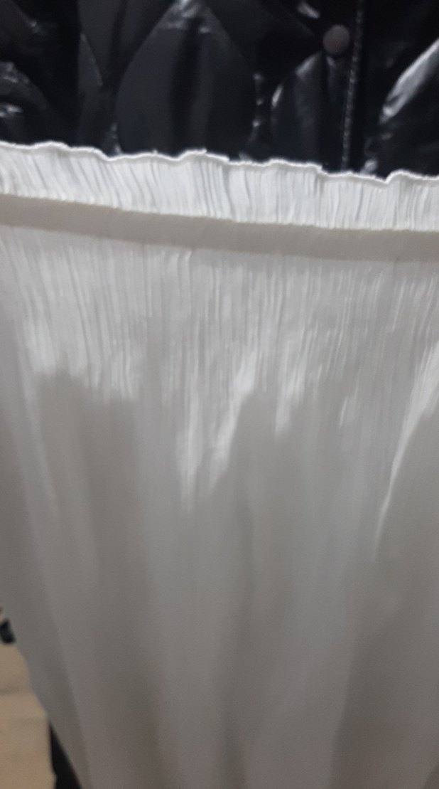 Beyaz Pilili Keten Midi Bluz - Görsel 2